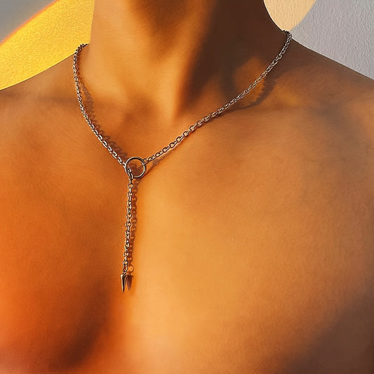 Heren Ketting | Kegelvormige Cirkelhanger | Elegant & Minimalistisch Design | IJzer