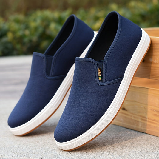 Blauwe slip-on sneakers heren in blauw