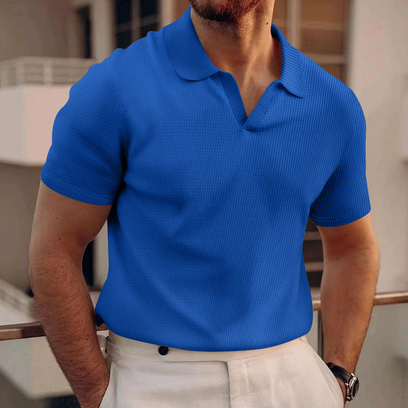 Heren Polo | Effen Kleur & Grid Textuur | Comfortabele Kraag | Ademend & Casual