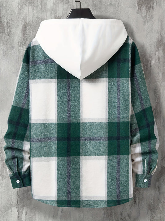 Heren Overhemdjack | Geruit & Lang | Met Capuchon | Trendy & Comfortabel