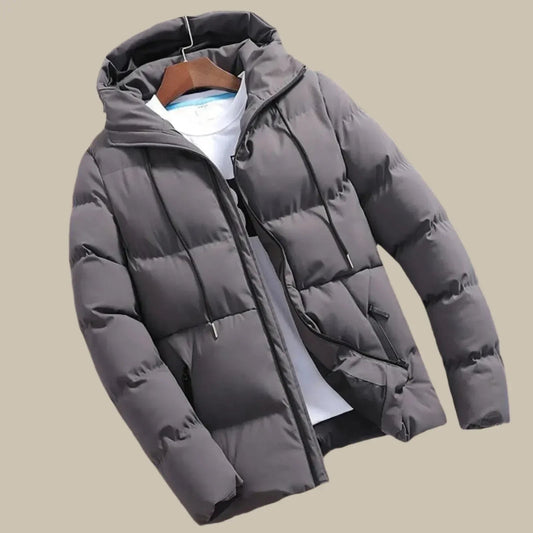 Waterdichte puffer winterjas heren in grijs
