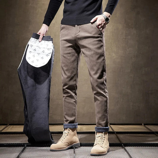 Heren broek | Fleece Gevoerd & Slanke pasvorm| Luxe & Casual