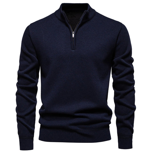 Moderne en stijlvolle Half-Zip Trui voor heren met warme fleece en opstaande kraag | Finn
