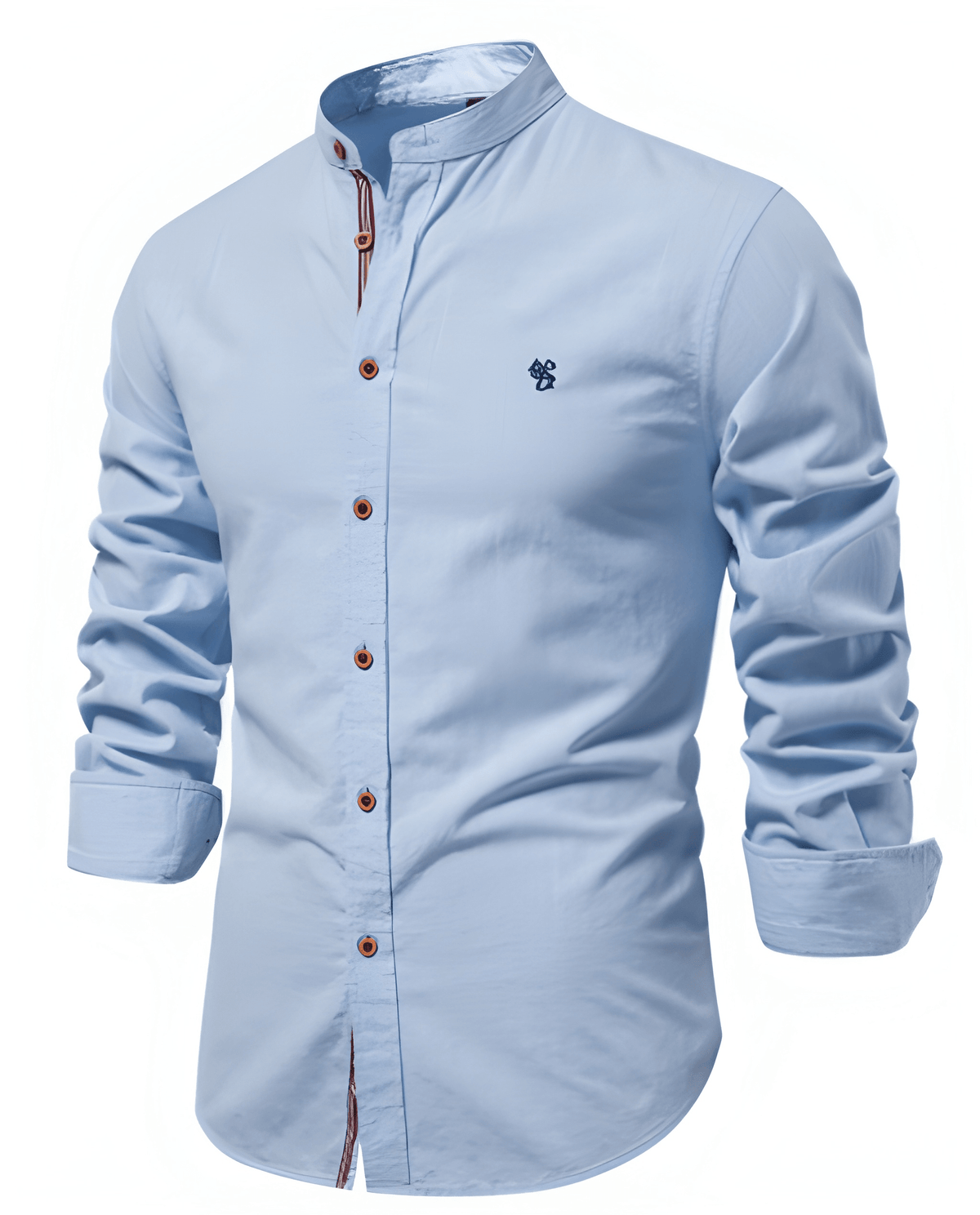 Ademend heren overhemd in blauw