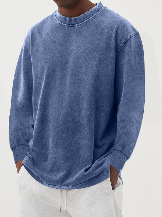 Longsleeve T-shirt heren Thijmen in blauw