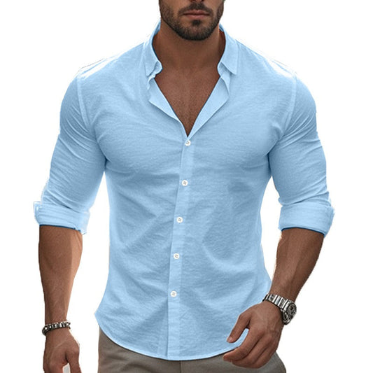 Heren overhemd | Comfort Fit | Katoen & Stretch | Lange Mouw
