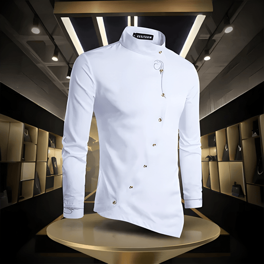 Heren Overhemd | Lange Mouwen & Geborduurde Details | Casual kleding