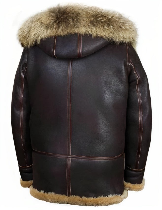 Elegante leren winterjas voor heren met ultieme warmte en tijdloze stijl | William