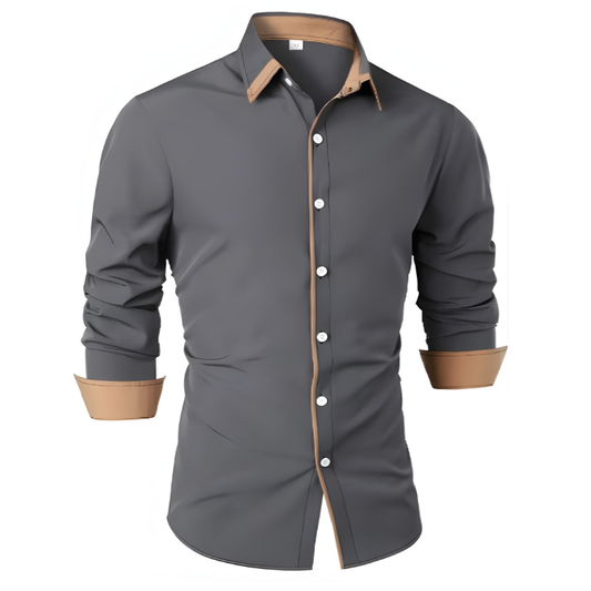 Overhemd Heren | Contrasterende Kraag | Stijlvolle Gelegenheden | Elegant Kleding
