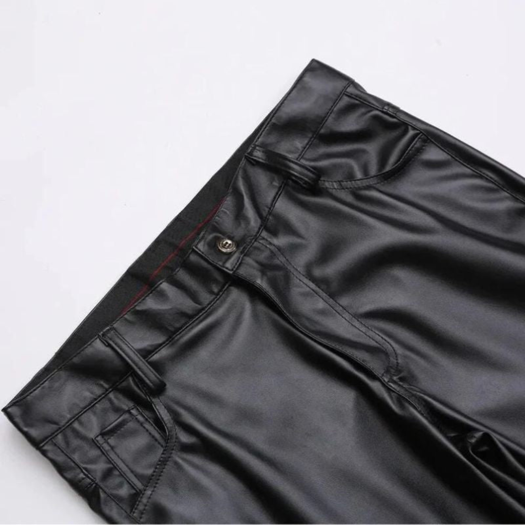 Broeken Heren | Tijdloos Design | Casual Kleding | Stretch PU Leren Broek