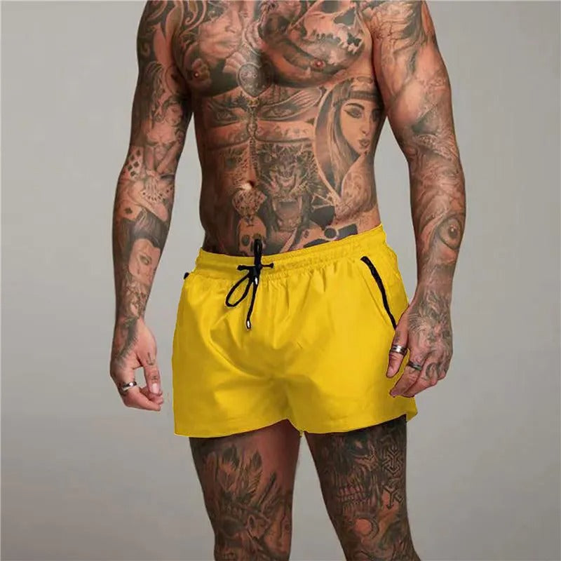 Stretch zwemshort heren in geel