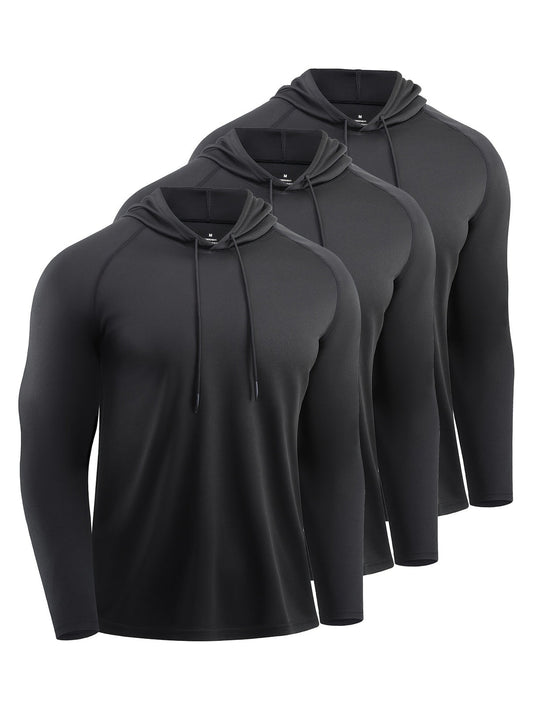 Heren hoodies 3-pack in zwart-zwart-zwart