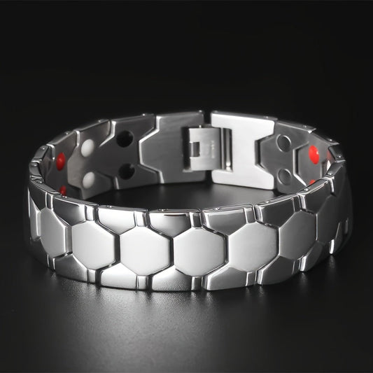 Geometrische heren armband in zilver