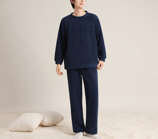 Heren Winterset | Pluche Sweatshirt & Trekkoord Broek | Warm & Comfortabel
