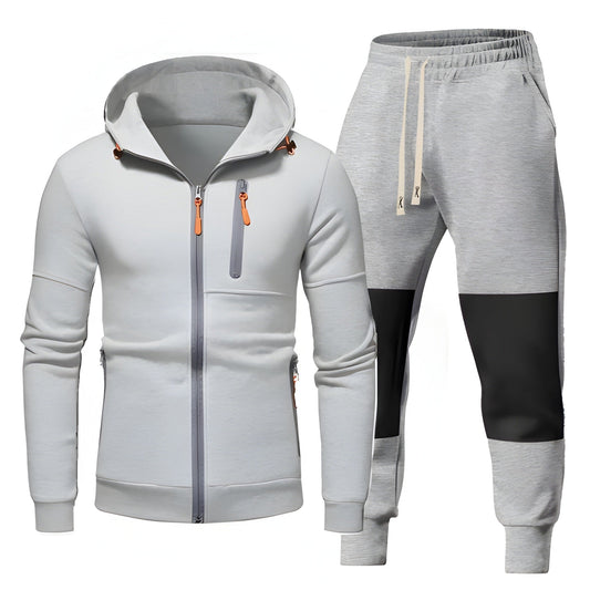 Heren Trainingspak | Sportieve Hoodie & Joggingbroek | Functionele Ritszakken | Kleding