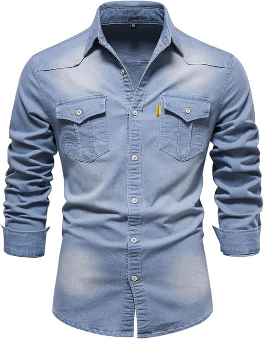 Heren Spijkerhemd | Tijdloos & Comfortabel | Denim Overhemd | Casual Kleding
