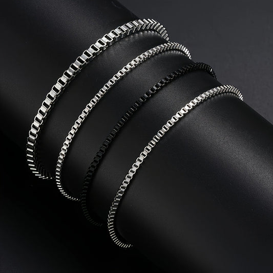Heren Armbanden Set | 4-Delig Vintage Schakeldesign | Casual & Stapelbaar | RVS – Unisex