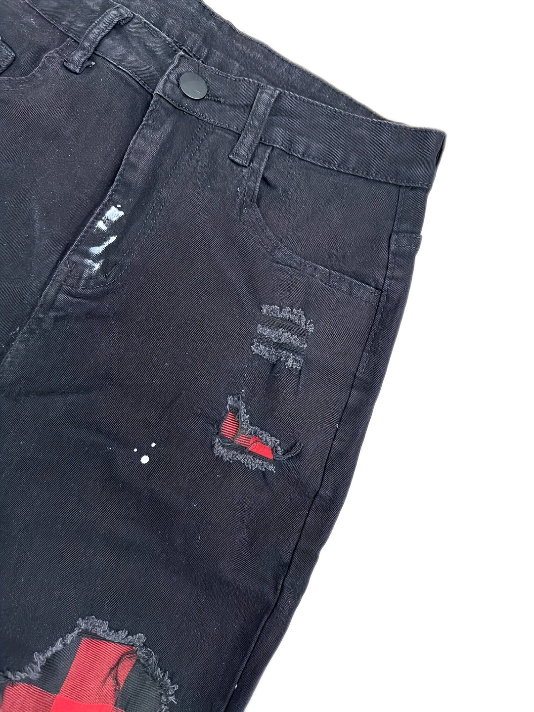Heren Patchwork Jeans | Slanke pasvorm | Stretch Denim | Trendy stijl