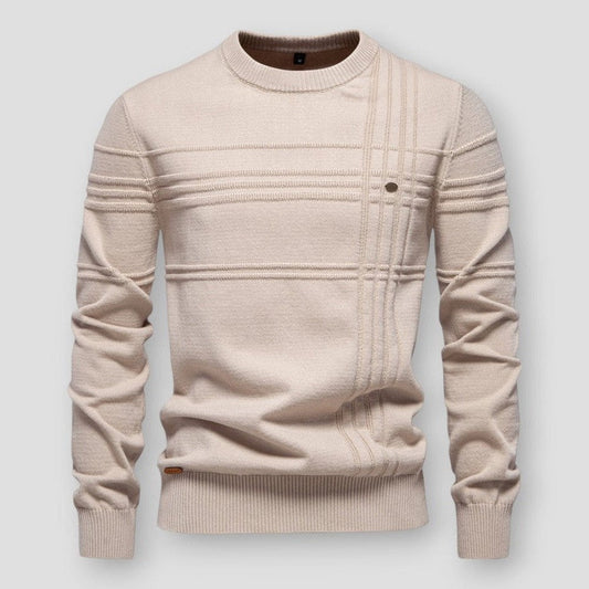 Heren trui met ronde hals Hugo in beige
