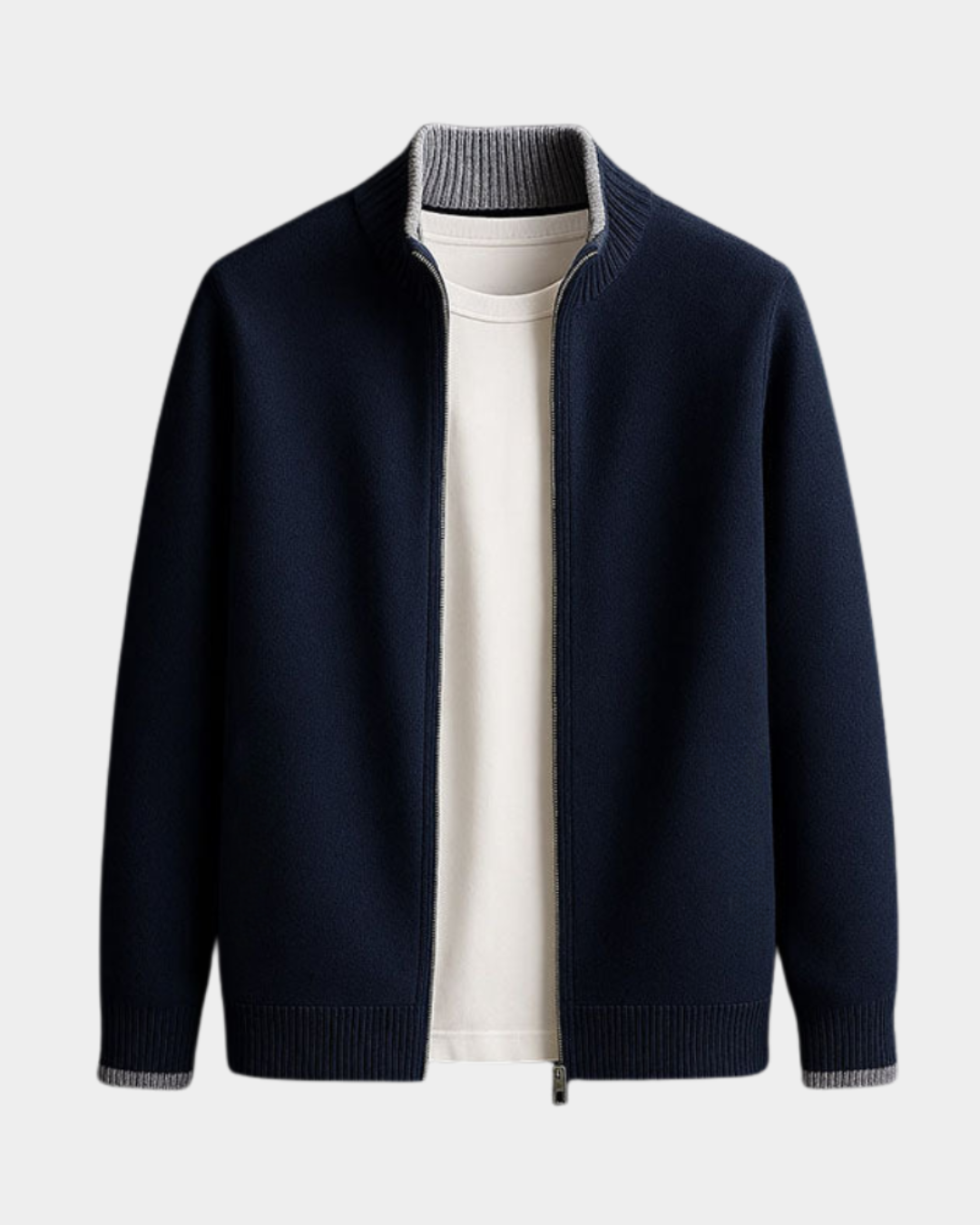 Heren Italiaanse Gebreide Vest - Klassieke Cardigan - Blauw