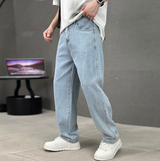 Heren rechte jeans - klassieke snit - Lichtblauw