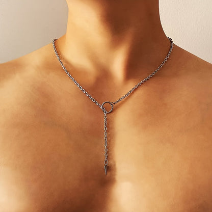 Heren Ketting | Kegelvormige Cirkelhanger | Elegant & Minimalistisch Design | IJzer