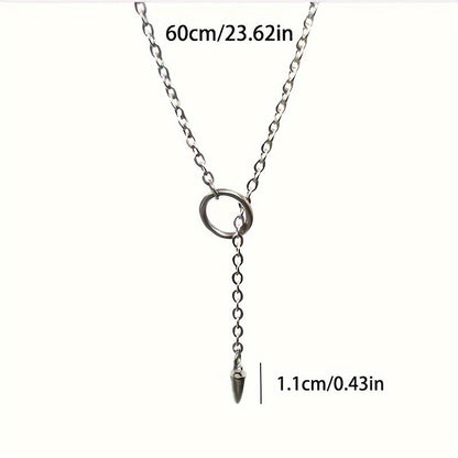 Heren Ketting | Kegelvormige Cirkelhanger | Elegant & Minimalistisch Design | IJzer