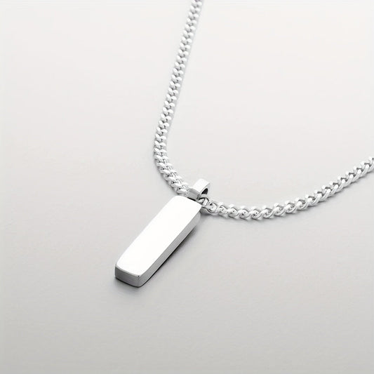 Heren Ketting | Vierkante Hanger | Verguld & RVS | Minimalistisch & Luxueus