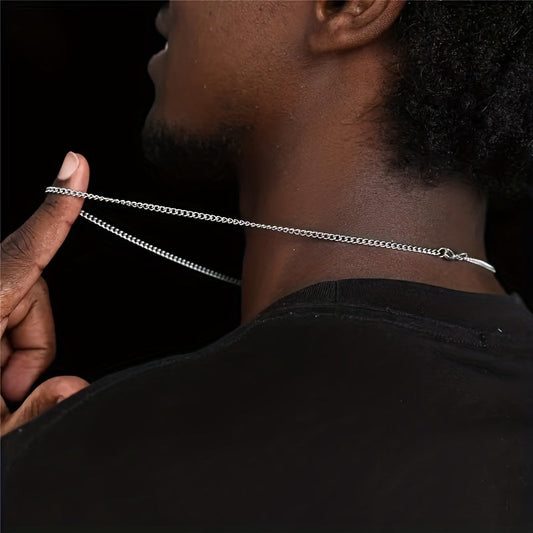 Heren Ketting | Enkel Design | Titanium Staal | Niet-Vervagend & Cadeauwaardig