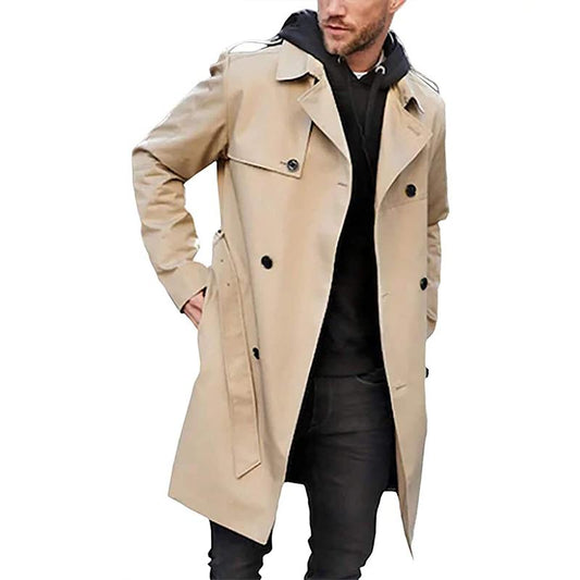 Heren Trenchcoat | Klassiek & Verfijnd | Met Reverskraag & Ceintuur | Voor Elke Gelegenheid