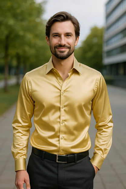 Heren Overhemd | Slim Fit & Luxe | Lange Mouwen | Voor Feest & Smoking Looks