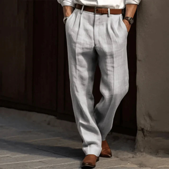 Casual heren broek rechte pijp in grijs