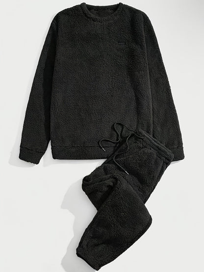 Heren Winterset | Pluche Sweatshirt & Trekkoord Broek | Warm & Comfortabel