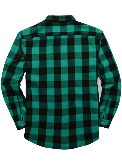 Heren Overhemd | Geruit Flanel | Dubbele Borstzak | Comfortabel Casual