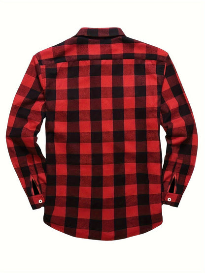 Heren Overhemd | Geruit Flanel | Dubbele Borstzak | Comfortabel Casual