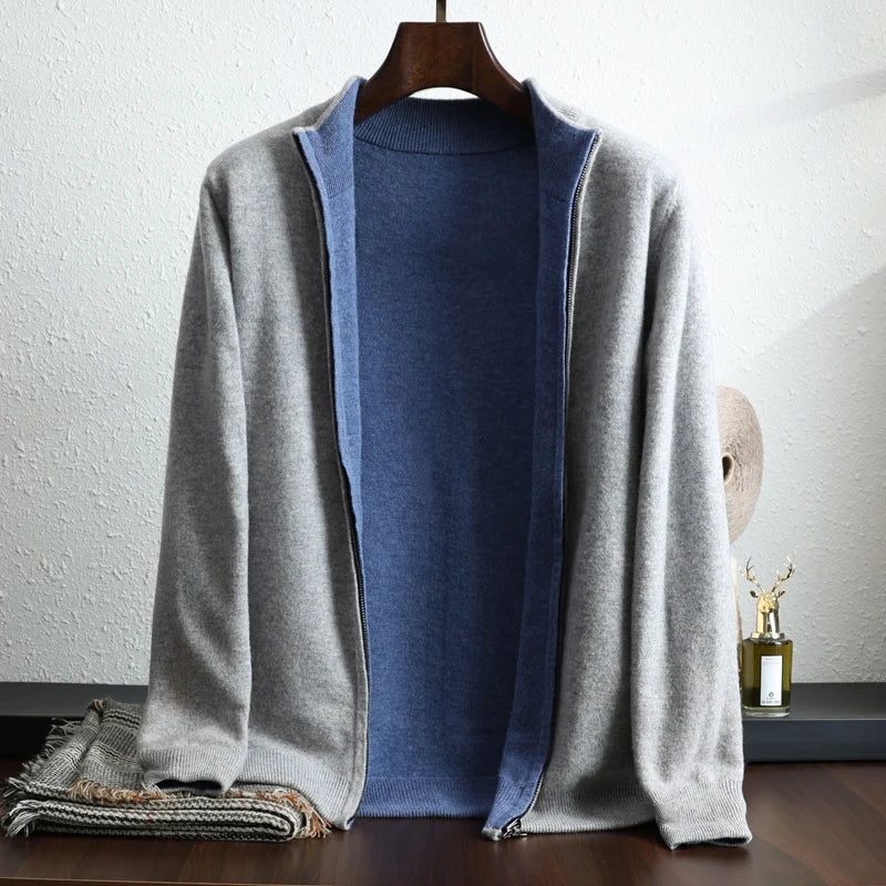 Heren Cardigan | Straight | Met Rits | Lange mouw