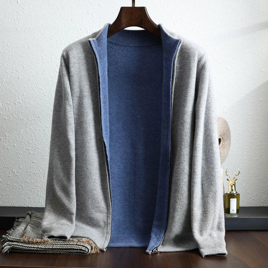 Heren Cardigan | Straight | Met Rits | Lange mouw