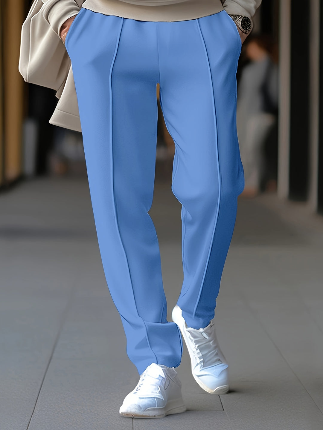 Lichte sportbroek heren in blauw