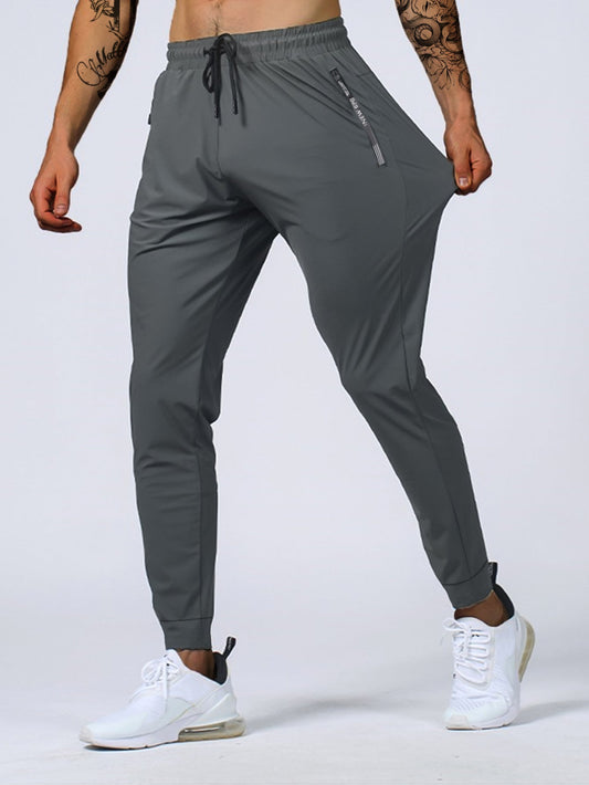 Stretch joggers heren in grijs