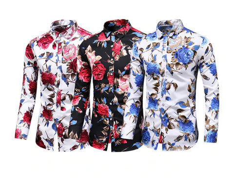 Heren overhemd met bloemenprint