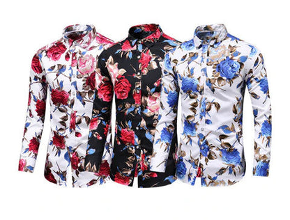 Heren overhemd met bloemenprint