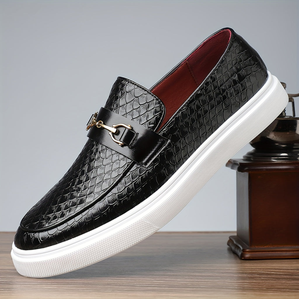 Heren Loafers | Embossed Leder | Slip-On met Gesp | Casual & Outdoor