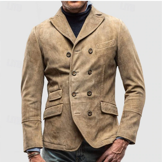 Winterjas Heren | Tussenjas met Dubbelrij Sluiting | Tijdloos Retro Design