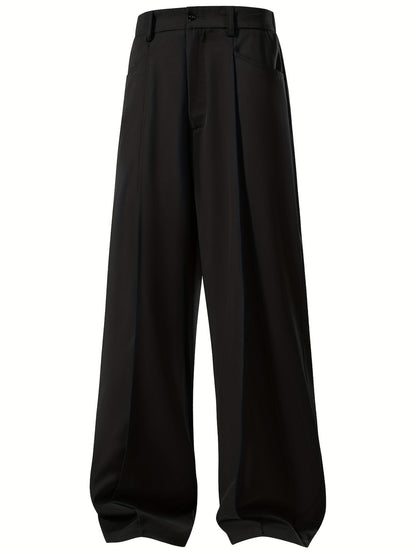 Heren Wijde Broek | Casual Loose Fit | Geplooid & Stijlvol | Perfect voor Werk & Kantoor