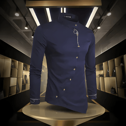 Heren Overhemd | Lange Mouwen & Geborduurde Details | Casual kleding