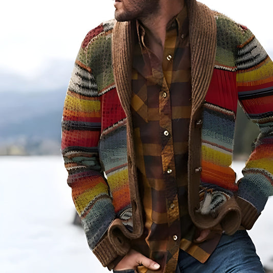 Cardigan Heren | Gestreepte Trui | Moderne Veststijl