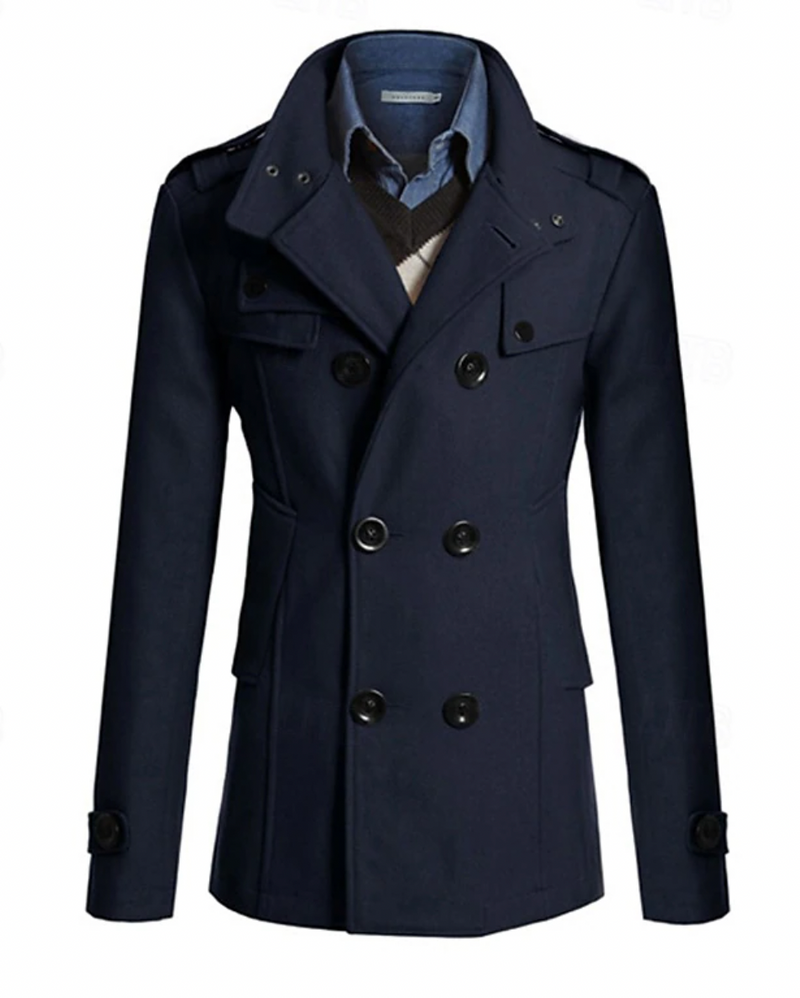 Winterjas Heren | Dubbele Knopen Trenchcoat | Elegant Design