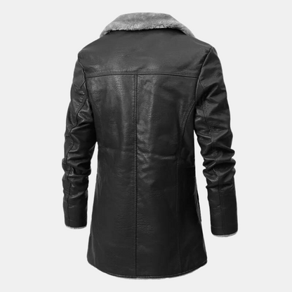 Heren jas van imitatieleer met sherpa voering van fleece voor ultieme warmte | Jace