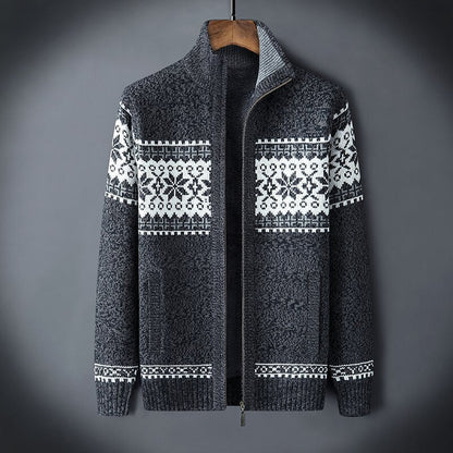 Trui Heren | Gebreid Vest met Rits | Klassiek Design | Warme Textuur