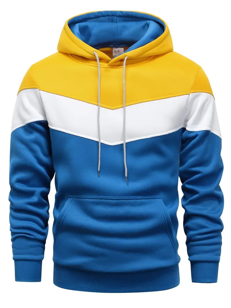 Heren Hoodie | Kleurenblok | Grafische print | Winter Streetwear